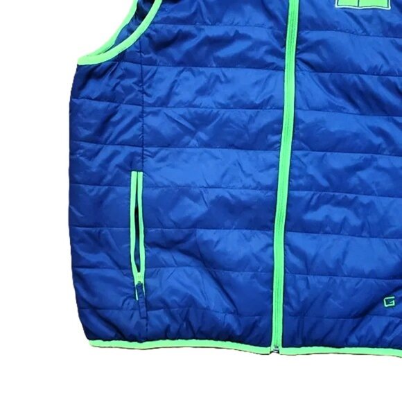 NFL Football G Wear Seahawks 12th Man Puffer Vest Unisex M/L Blue Green Like New - Picture 14 of 14